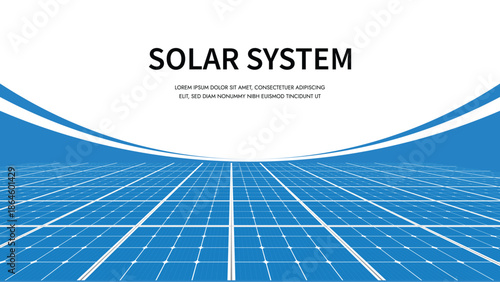 A graphic presentation displays the words 'solar system' against a blue backdrop.