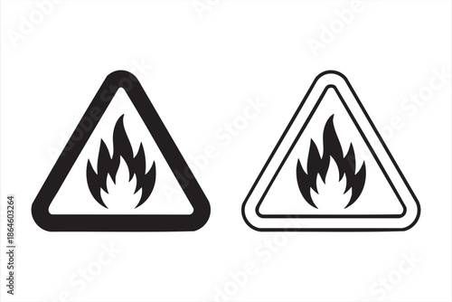 Fire Danger Triangle Symbol for Risk Alerts and Safety Labels