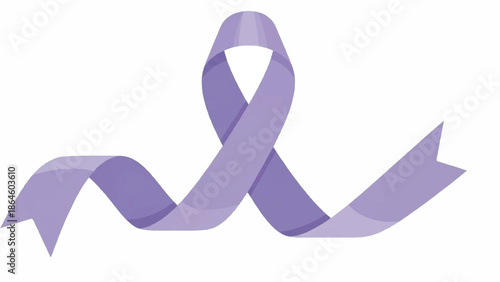 Purple awareness ribbon symbol for cancer and domestic violence awareness campaigns