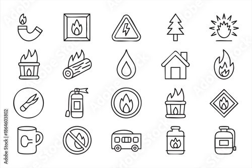 Fire Emergency Icons for Web, Mobile, and Dashboard Use