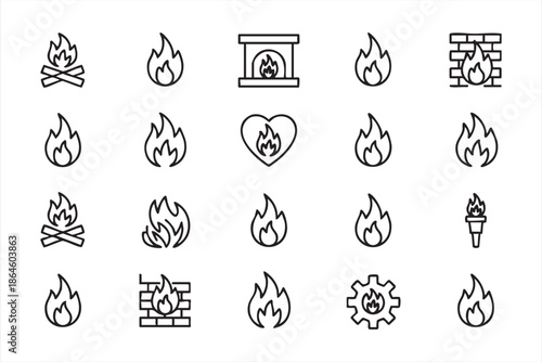 Minimal Flame Icons for Apps, Dashboards, and Alerts