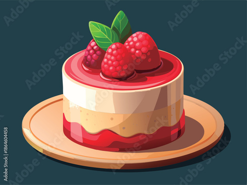 Delicious raspberry dessert on a plate.