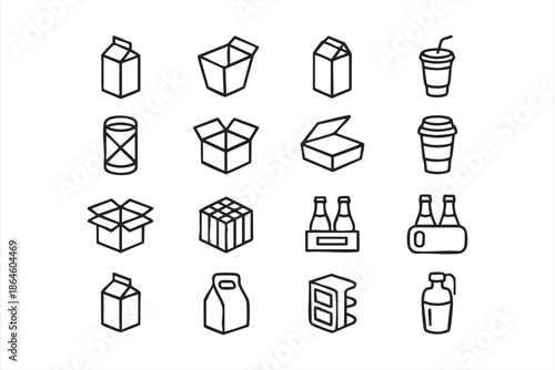 Box and Bottle Icons for Logistics and Supply Chain Dashboards