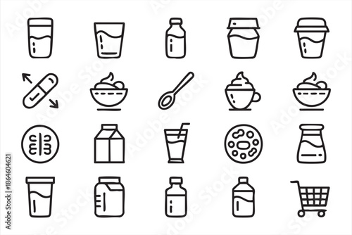 Cafe and Beverage Icons for Menu Design and Branding