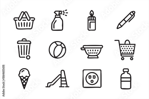 Daily Use Object Icons for Retail Apps and Dashboards