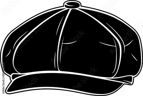 Vintage style hat silhouette vector illustration