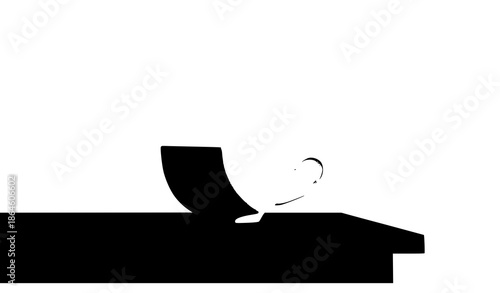 Minimal White Cup on Black Table Vector Illustration with Soft Light