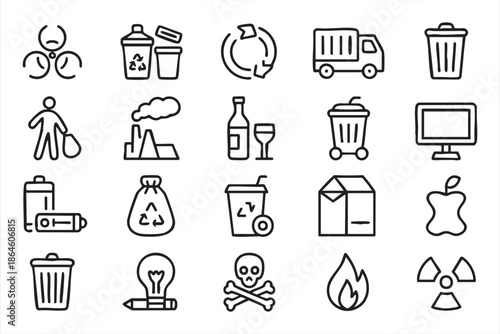 Trash and Sustainability Icons for Smart City UI Design