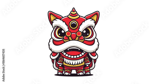 chinese lion dance cartoon character