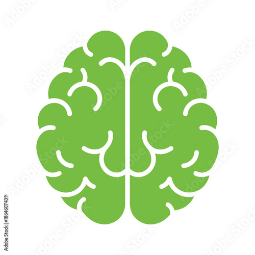 Green Brain Icon Vector