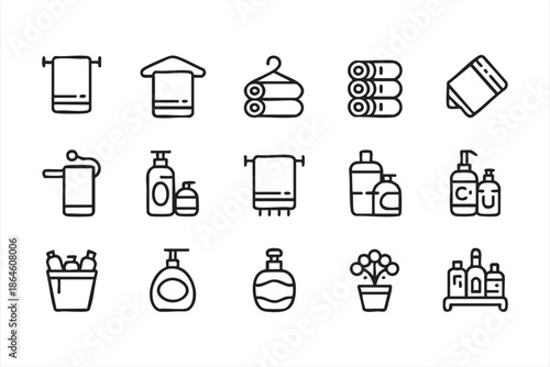 Hygiene and Cleaning Icons for Personal Care Apps and Web UI