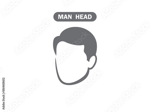 Minimalist Male Profile Line Art Icon - Modern Stylized Man Head Vector Illustration for Branding and User Avatar