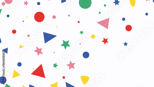 Colorful Geometric Shapes and Stars Pattern.