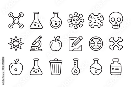 Chemistry and Biology Icons for Educational UI and Research Dashboards