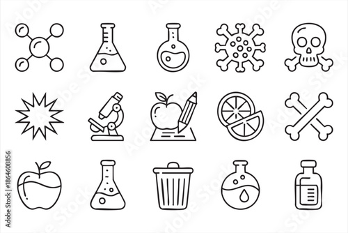 Scientific Research Icons for UI Design and Academic Interfaces