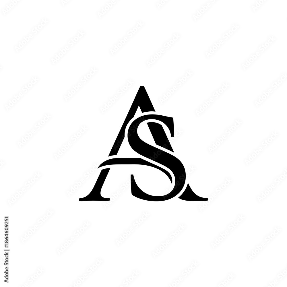 Fototapeta premium Elegant Monogram Letter AS Logo Design.