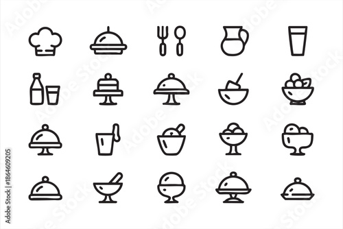 Dining and Menu Icons for Web Interfaces and Mobile Apps