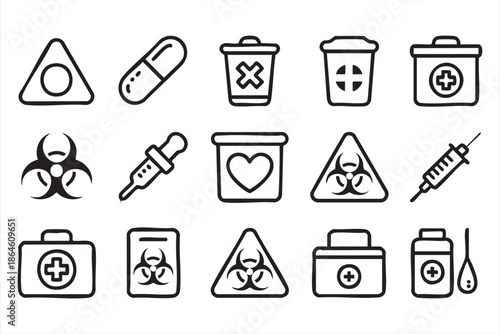 Medical Safety and Healthcare Icons for Clinical Apps, Signage, and Interface Design