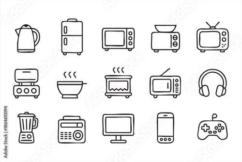 Smart Home Device Icons for Digital Dashboards and UI Systems