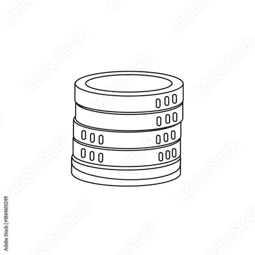 Close-Up of a Modern Data Storage Server Rack System for Data Centers