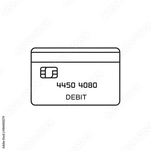 Close-up of a Credit Card with Chip and Card Number on White Background