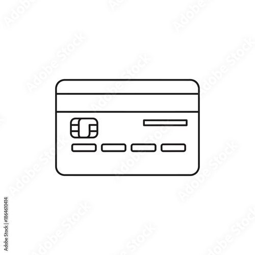 Close-Up of a Credit Card with Magnetic Strip and Chip for Financial Transactions
