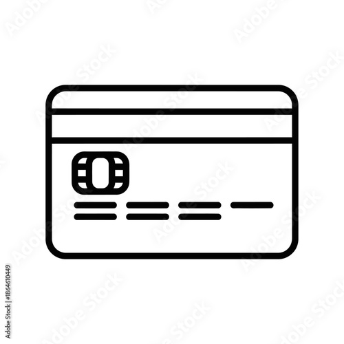 Close-up of Credit Card with Chip and Magnetic Strip for Financial Transactions