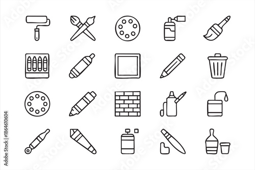 Art and Design Tool Line Icons for Creative UI, Drawing Apps, and Graphic Software