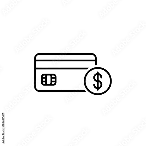 Close-up of Credit Card with Coin for Financial Transactions and Payments