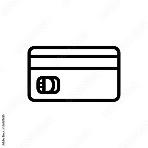 Minimalist Credit Card Icon on White Background for Financial Apps or Websites