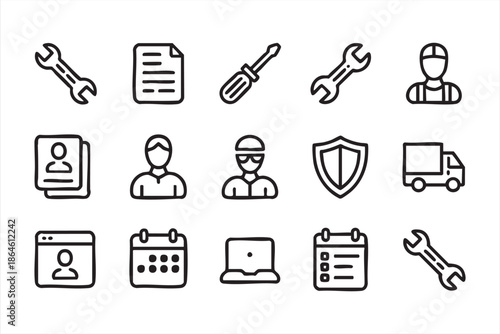 Workflow and Repair Line Icons for Service Management Platforms