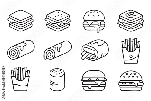 Food Icon Collection for Restaurant Branding, Apps, Signage