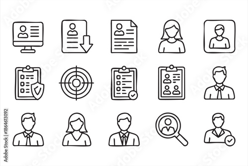 Recruitment UI Icons for Hiring Platforms and Corporate Software