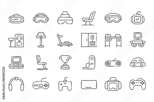 VR Headset and Controller Icons for Interactive App Design