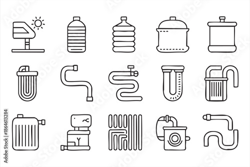 Filtration and Sanitation Icons for Water Management UI Design