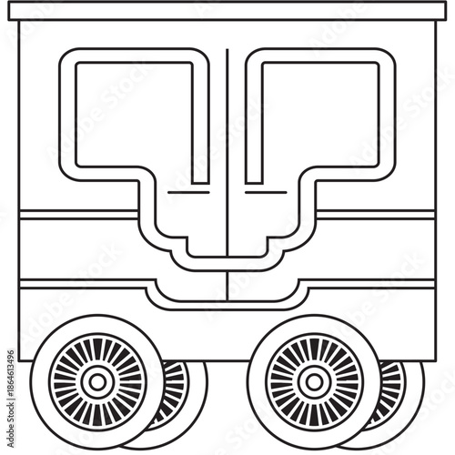 Bus front view line art with clean windows great for school projects, classroom decor, and kid-friendly illustrations.