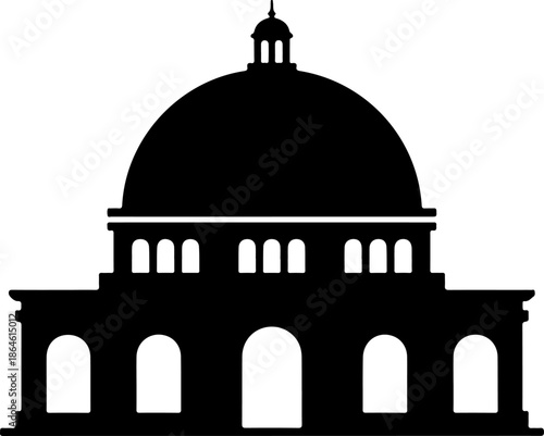 domed building silhouette vector illustration