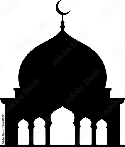 domed building silhouette vector illustration