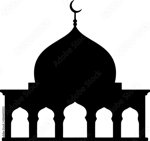 domed building silhouette vector illustration