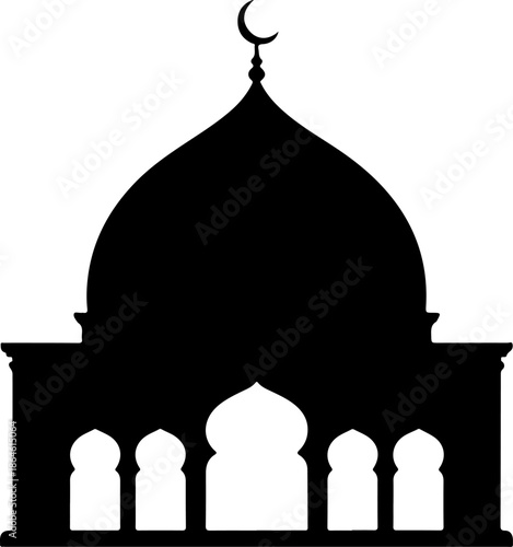 domed building silhouette vector illustration