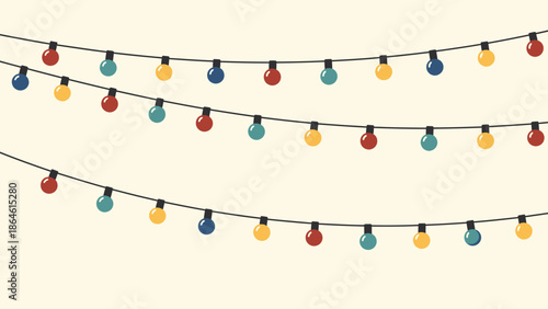 Colorful Christmas Lights on Strings.