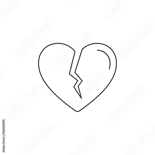 Heart with a Broken Line Illustration for Emotional Healing and Relationships