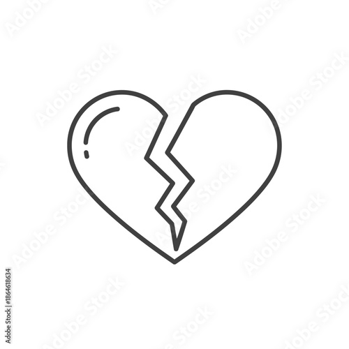 Illustration of Heartbreak Concept with Broken Heart Icon for Emotional Distress Representation