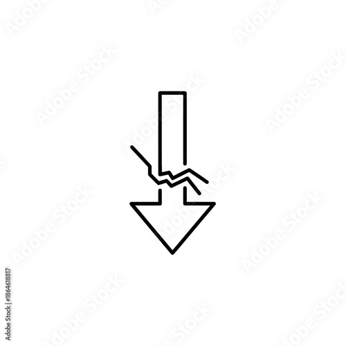 Minimalist Downward Arrow Icon for Navigation or Instructions