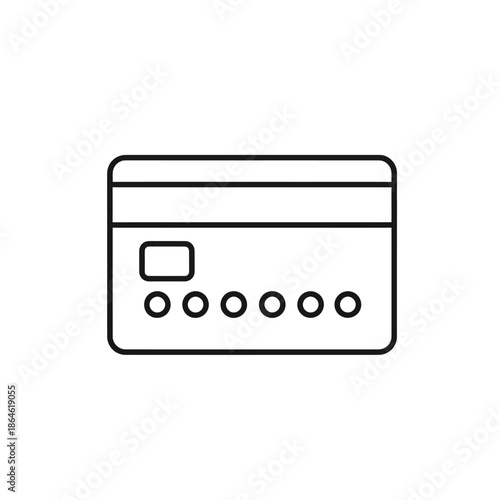 Minimalist Line Icon of Payment Credit Card for Digital Transactions