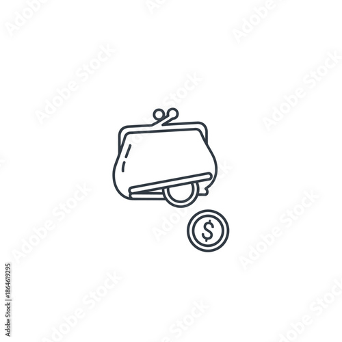 Open Coin Purse with Dollar Coin for Financial Transactions and Savings