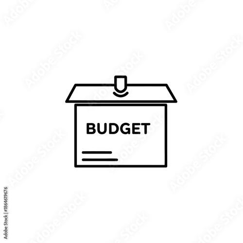 Simple Budget Box Icon for Financial Planning and Expense Management