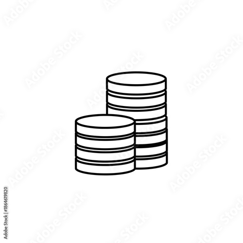 Stacked Coins Illustration for Financial, Banking and Investment Concepts