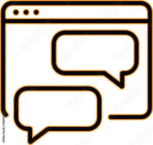 Web browser chat bubble icon communication
