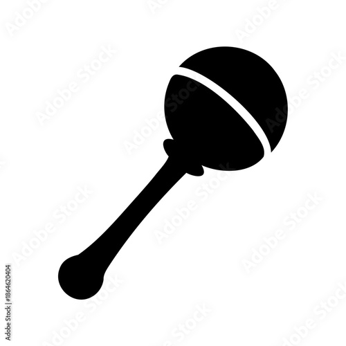 Stylized Silhouette of a Rattle for Baby, Toddler, and Child Toy